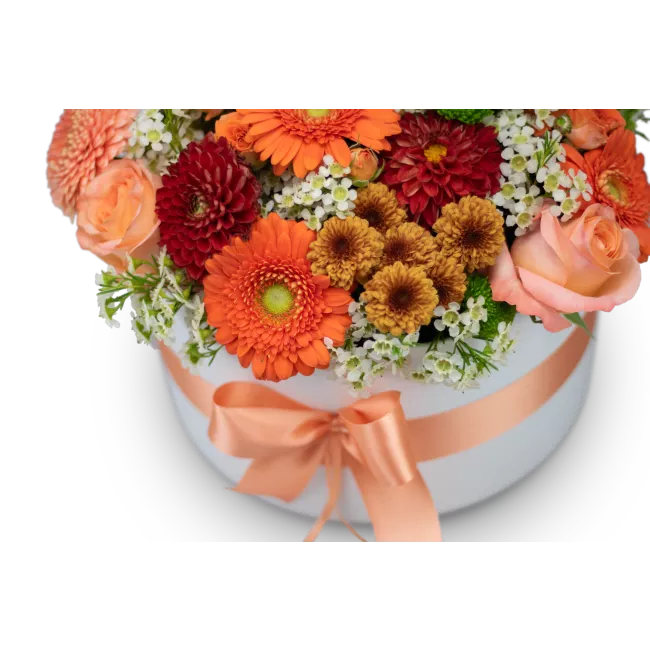 Box of orange flowers